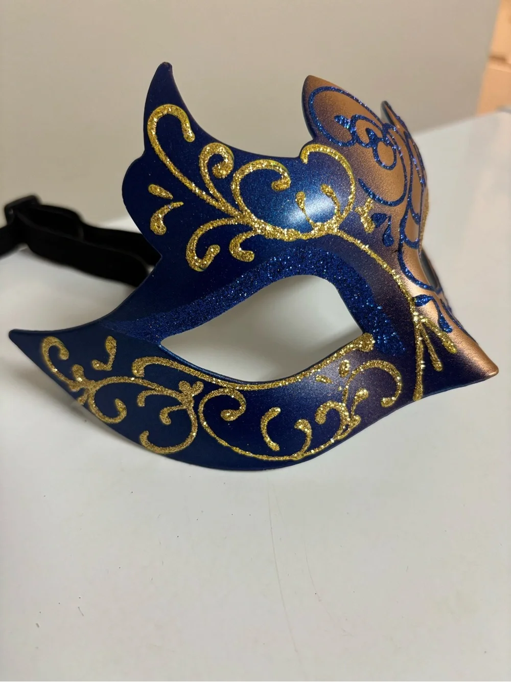 Blue and Gold Venetian Masquerade Mask